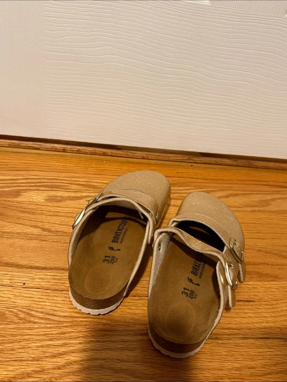 Birkenstock Kids Glitter Gold Mary Jane Sandals